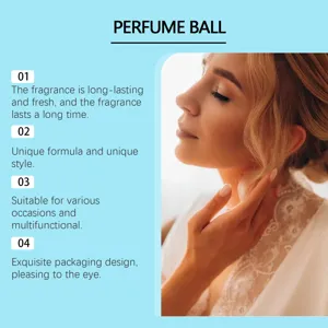 Detalle de beneficios del perfume en roll-on y elegante perfil femenino.