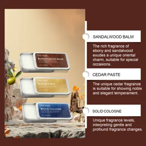 Masculine solid perfume balm set with sandalwood, cedar, and classic cologne scents