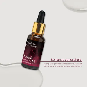 Vue détaillée du flacon de parfum Roxelis 10ml avec bouchon doré à compte-gouttes