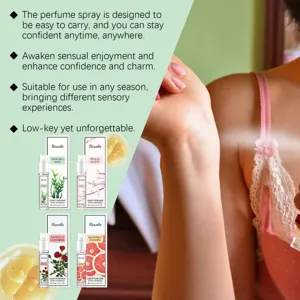 Portable mini perfume spray set with four charming floral and fruity scents for daily use.