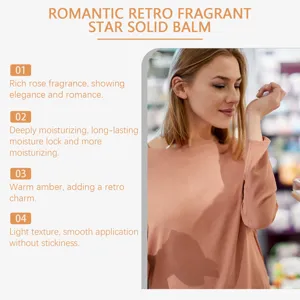 European model applying the romantic retro fragrant star solid balm on her wrist