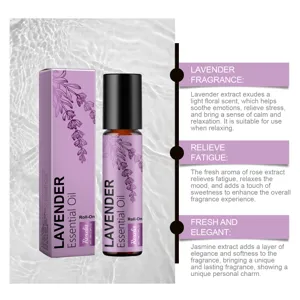 Huile essentielle roll-on lavande Roxelis 10ml, parfum floral apaisant pour relaxation et détente.
