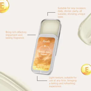 Macro detail of Roxelis romantic retro solid balm with texture and ingredient highlights