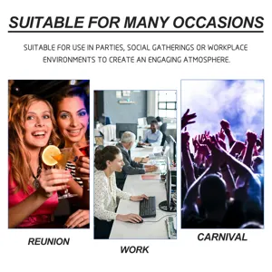 Various lifestyle scenes showing perfume use for parties, workplace, and carnival gatherings