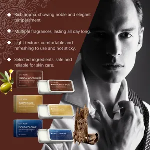 Portable long-lasting solid cologne balm set for men with sandalwood and cedar scents