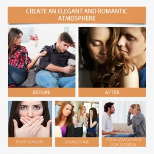 Detailed comparison graphic showing romantic fragrance balm effects on social atmosphere