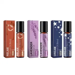 Set d'huile essentielle roll-on, parfum relaxant lavande portable 10ml bouteilles
