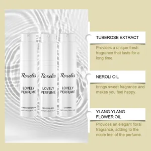 Detailansicht des tragbaren Roxelis Parfümsprays mit Tuberose- und Neroliölextrakten