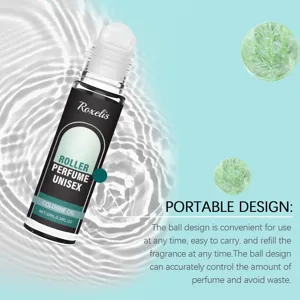 Portable rollerball perfume detail showing the ball design for precise application.