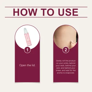 Detailed instruction guide for using North Moon rose pheromone rollerball perfume.