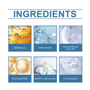 Lista detallada de ingredientes que incluye aceite mineral y dimeticona para el stick.
