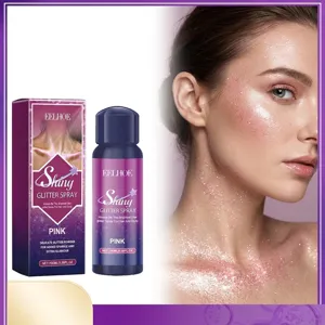Rosa Glitter Spray Illuminante Per Corpo Capelli Clavicola Lucido Glow Mist Per Feste Eventi Donna Mica Illuminante Beauty Spray