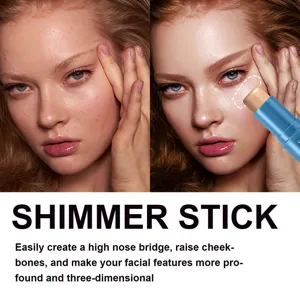 Aplicación detallada de barra iluminadora para pómulos y contorno facial