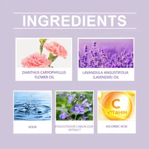 Detailed ingredient list for women's roller perfume featuring natural flower oils