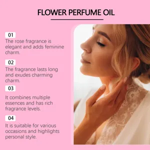 Elegant flower perfume oil for women featuring long lasting rose fragrance notes
