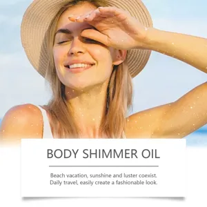Radiant golden body shimmer oil for beach glow effect and fashionable daily skin luster
