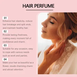 Close-up of styled hair showing nourishment benefits of floral hair perfume spray