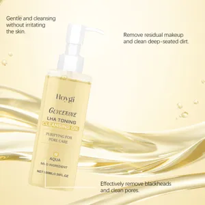 Detailed view of Hoygi gentle cleansing oil for deep pore cleaning and makeup removal.
