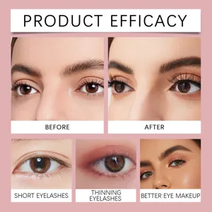 Detailvergleich der Wimpernserum-Ergebnisse für längere und dichtere Wimpern.