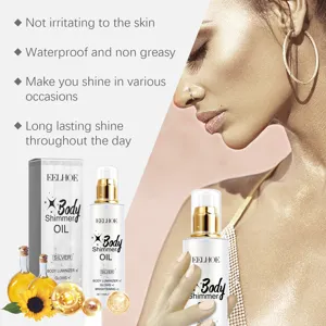 EELHOE Silver Body Shimmer Oil for long-lasting glowing skin and high shine effect