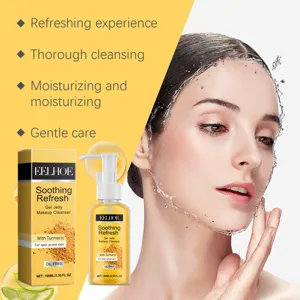 Detergente struccante in gel alla curcuma lenitivo e rinfrescante per pelli impure