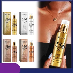 Body Shimmer Oil Face Contour Brightening Glow Liquid Waterproof Body Luminizer Highlighter For Beach Party Sunscreen Care