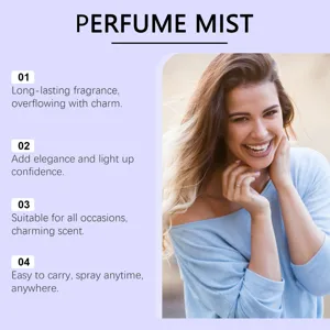 Marketingdetails van frisse violette parfummist met langdurige geurkenmerken