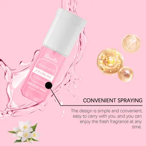 Close-up van Roxelis jasmijn parfum mistfles met handige sprayfunctie