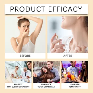 Infografica con efficacia e scenari d'uso del profumo spray per il corpo all'arancia.