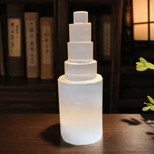 Natural Morocco Selenite Tower White Crystal Skyscraper Polished Healing Mineral Stone Ornament For Meditation Cleansing Home Decor