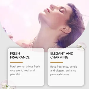 Detailansicht Damenparfum mit frischem Rosenduft, elegantem und charmantem Aroma im Fokus.