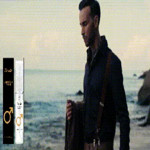 Men's portable charm cologne perfume bottles featuring elegant black and white packaging