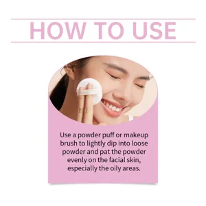 Step-by-step guide on how to apply loose setting powder for a matte finish with a puff.