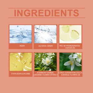 Gedetailleerde ingrediëntenlijst van neroli roll-on parfum met natuurlijke bloemenextracten.