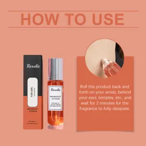 Gedetailleerde instructiegids over het aanbrengen van de Midnight Citrus roll-on parfumolie.