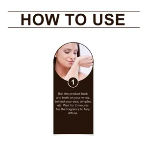 Instructions d'application pas à pas de l'eau de toilette de luxe sur les points de pulsation.
