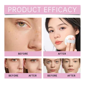 Professional before and after results of oil-control setting powder for a matte finish