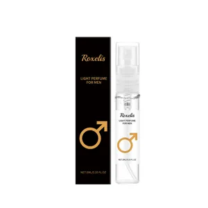 3ml portable Roxelis men's light perfume spray with sleek black packaging box
