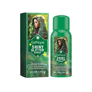 Professional EelHope shiny green glitter spray for hair and body 100ml shimmering effect