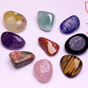Natural Crystal Gravel Pendant With Drilled Hole Irregular Polished Gemstone Loose Beads For DIY Jewelry Making Craft Decoration