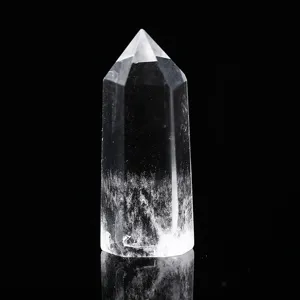 Polierter natürlicher Bergkristall sechseckige Prismensäule für Meditation und Deko