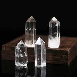 Natürliche klare Quarzkristall-Säule, hexagonal, Einzelpunkt-Wand für edle Deko