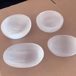 High-quality natural white selenite crystal bowls for jewelry cleansing and decor