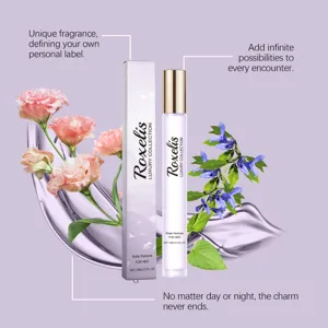 Portable floral rollerball perfume for women with luxury packaging box