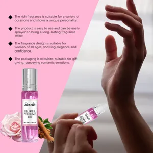 Roxelis floral perfume oil detail showing application on wrist for long lasting scent