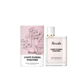 Vaporisateur de parfum floral léger Roxelis 100ml avec boîte d'emballage florale rose élégante