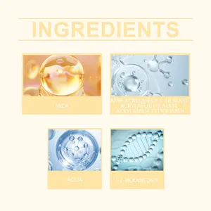 Dettaglio degli ingredienti dello spray glitter corpo con Mica e Aqua