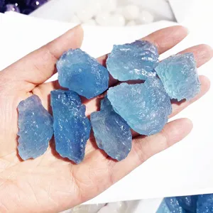 Natural raw aquamarine stones bulk wholesale for jewelry making, DIY craft carving, pendants.