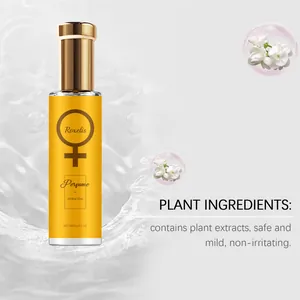 Nahaufnahme der Jasmin Damendamenparfümflasche, mit goldenem Verschluss und natürlichen Duftnoten.