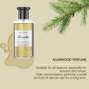 Detail of agarwood cedar perfume with description of its long-lasting woody scent.